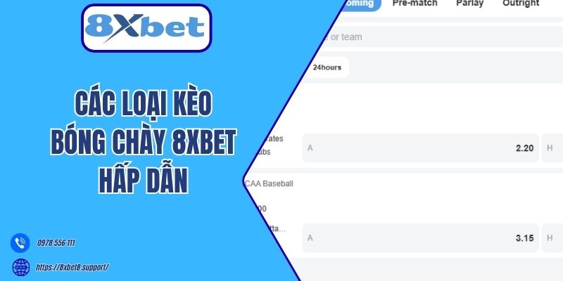 Các loại kèo bóng chày 8xbet hấp dẫn