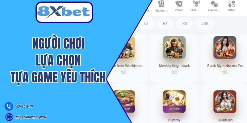 Người chơi lựa chọn tựa game yêu thích